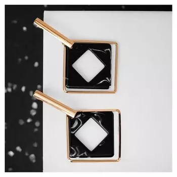 Серьги "Иллюзия", цвет чёрный в золоте