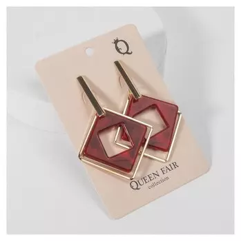 Серьги "Иллюзия", цвет красный в золоте