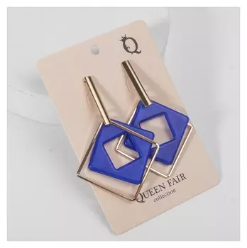 Серьги "Иллюзия", цвет синий в золоте