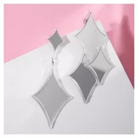 Серьги из акрила "Сияние" блики, цвет зеркальный