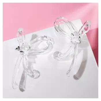 Серьги из акрила "Узелок" бантик, цвет прозрачный