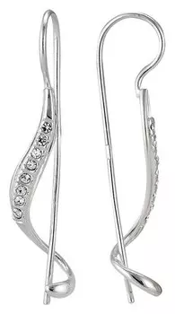 Серьги "Изгиб" посеребрение с оксидированием