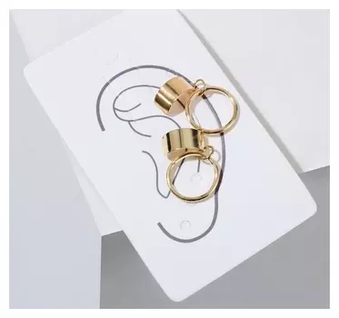 Серьги "Каффы" кольца и трубы, цвет золото