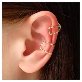 Серьги "Каффы" пустые фигуры, цвет золото