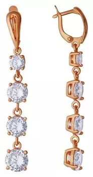 Серьги "Капель", позолота, цвет белый