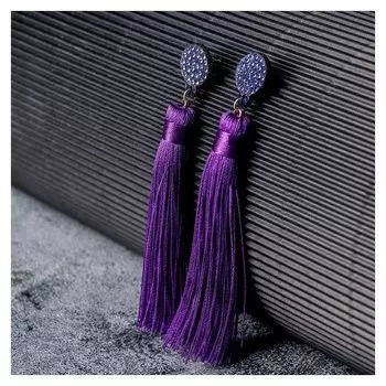 Серьги "Кисти" гармония, цвет фиолетовый, L кисти 8,5 см