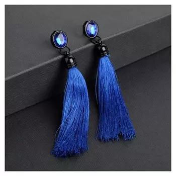 Серьги "Кисти" овал, цвет синий