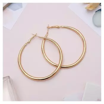 Серьги-кольца "Дискотека" лёгкие, d=6, цвет золото