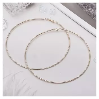 Серьги кольца "Классика" D=10 см, цвет золото