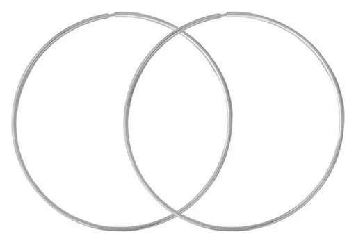 Серьги кольца "Классика" D=4,6см, посеребрение