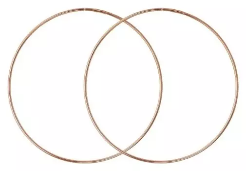 Серьги кольца "Классика" D=7,5см, позолота