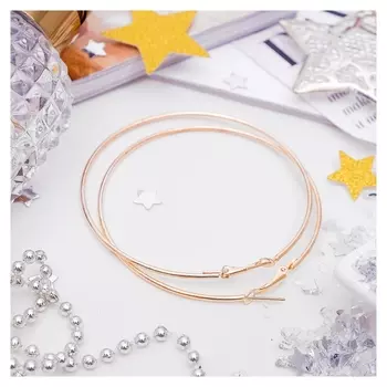 Серьги кольца "Классика" D=7 см, цвет золото