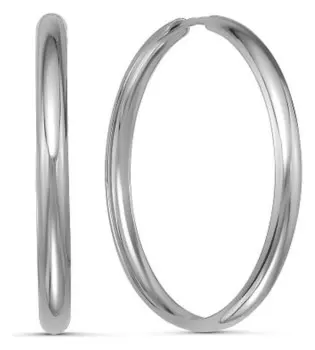 Серьги кольца "Классика" широкие, D=4,1см, родирование