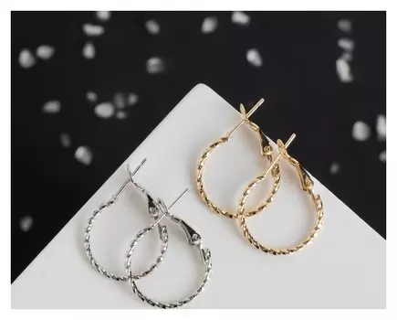 Серьги-кольца "Классика" тонкие, D=1.9 см