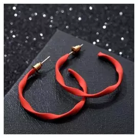 Серьги-кольца "Лауд" углы, цвет оранжевый, D=3