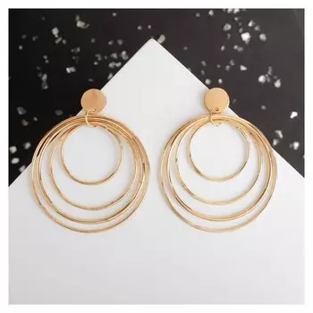 Серьги-кольца "Маятник", цвет золото