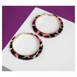 Серьги-кольца "Паради" круг леопард, D=6, в золоте