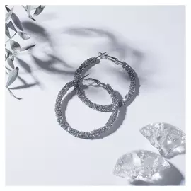 Серьги-кольца "Шанталь" d=5, цвет серебро