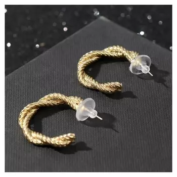 Серьги-кольца "Сплетение" богема, цвет золото