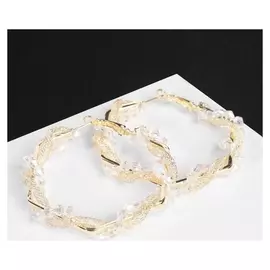 Серьги-кольца "Стардаст" многогранник, цвет золото, d=5