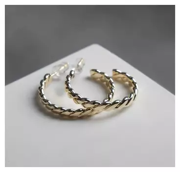 Серьги-кольца "Стиль" плетёнка, D=2,5, цвет золото