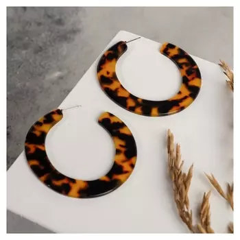 Серьги-кольца "Танзания" светлые вкрапления, D=6,5, цветные