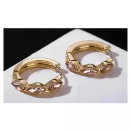 Серьги-кольца "Восток" абу-даби, D=2 см, цвет розовый в золоте