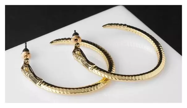 Серьги-кольца "Змея", цвет золото, D=4 см