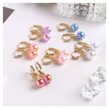 Серьги "Конфетти" бусина, в золоте