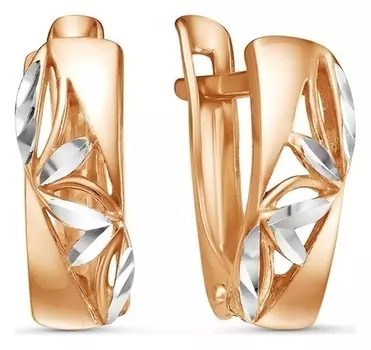 Серьги "Лепестки", розовое золочение