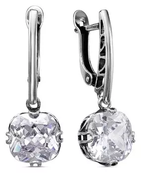 Серьги "Луч" крупные, посеребрение с оксидированием