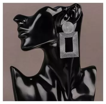 Серьги металл "Афина", цвет серебро