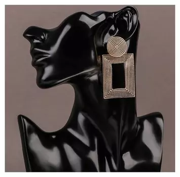 Серьги металл "Афина", цвет золото