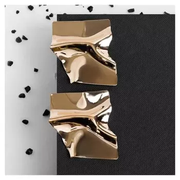 Серьги металл "Атмосфера" ромб, цвет золото