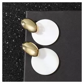 Серьги металл "Безмятежность" овалы, цвет золото