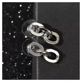 Серьги металл "Блеск" сплетение, цвет серебро