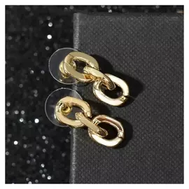 Серьги металл "Блеск" сплетение, цвет золото