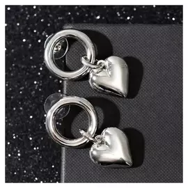 Серьги металл "Богиня" кольца, цвет серебро