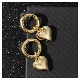 Серьги металл "Богиня" кольца, цвет золото