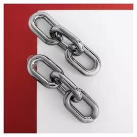 Серьги металл "Цепь" узкое звено 3шт, цвет серый