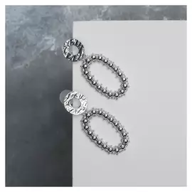 Серьги металл "Геометрия" колючки, цвет серебро