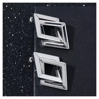 Серьги металл "Геометрия" симбиоз, цвет серебро