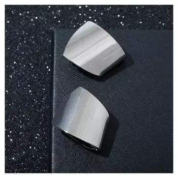 Серьги металл "Геометрия" заворот, цвет серебро