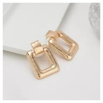 Серьги металл "Эстетика" гладкие, цвет золото