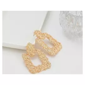 Серьги металл "Эстетика" текстурные, цвет золото