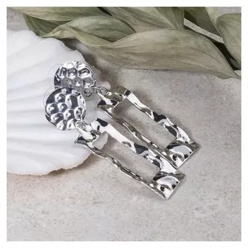 Серьги металл "Коллеоптер", цвет серебро