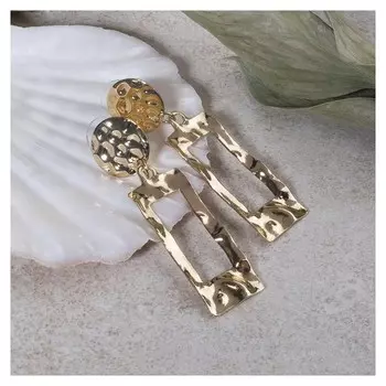 Серьги металл "Коллеоптер", цвет золото