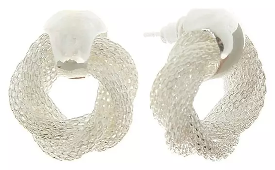 Серьги металл "Круги переплетение", цвет серебро