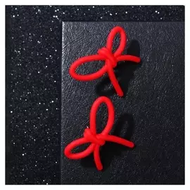 Серьги металл "Лауд" бантики, цвет красный