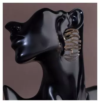 Серьги металл "Листья" монстера, цвет золото